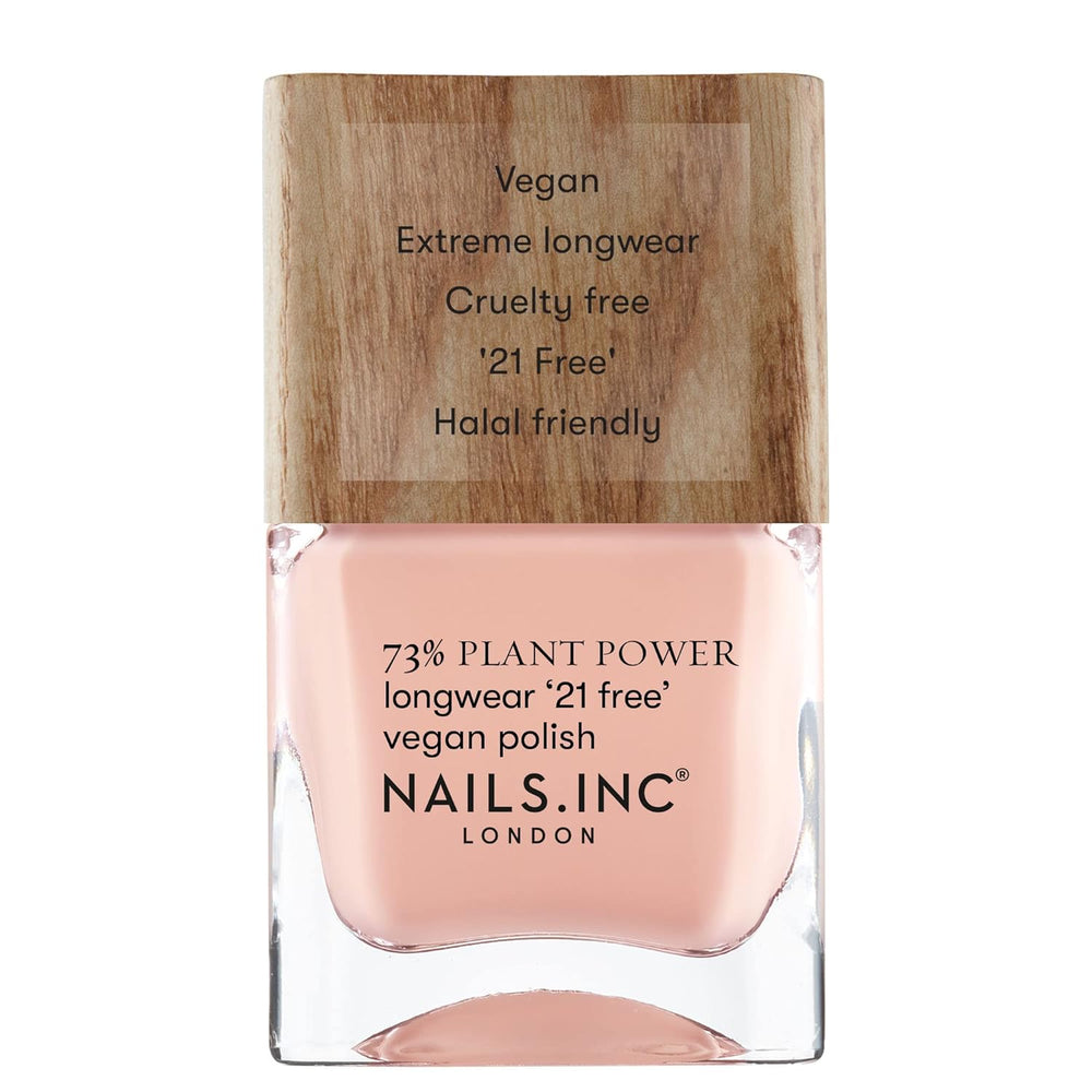 Nails Inc - GLOWING SOMEWHERE Wegański lakier do paznokci Plant Power - 73% na bazie roślin, w 100% wegański i wolny od okrucieństwa - Idealny manicure, błyszcząca perła - Do ekologicznego zdobienia paznokci