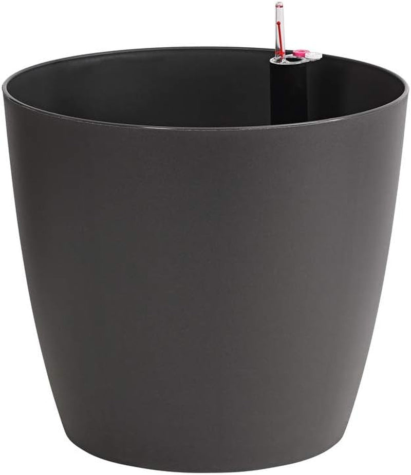 Ghiveci Dehner Mila cu sistem de auto-udare, Ø 30 cm, înălțime 26 cm, plastic, alb