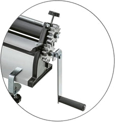 Maszyna do wałkowania ciasta na pizzę DKN z korbą ręczną, 48,8 cm, maszyna do makaronu, Teigfolie z rolkami zapobiegającymi haftowi i sterowaniem Dicken – konstrukcja z masywnego Stahl i aluminium