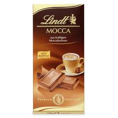 Czekolada Lindt Mocha | Tabletka 100g | Czekolada mleczna z bogatymi ziarnami mokki | Tabliczka czekolady | Prezent czekoladowy, 100g (opakowanie 6 szt.)