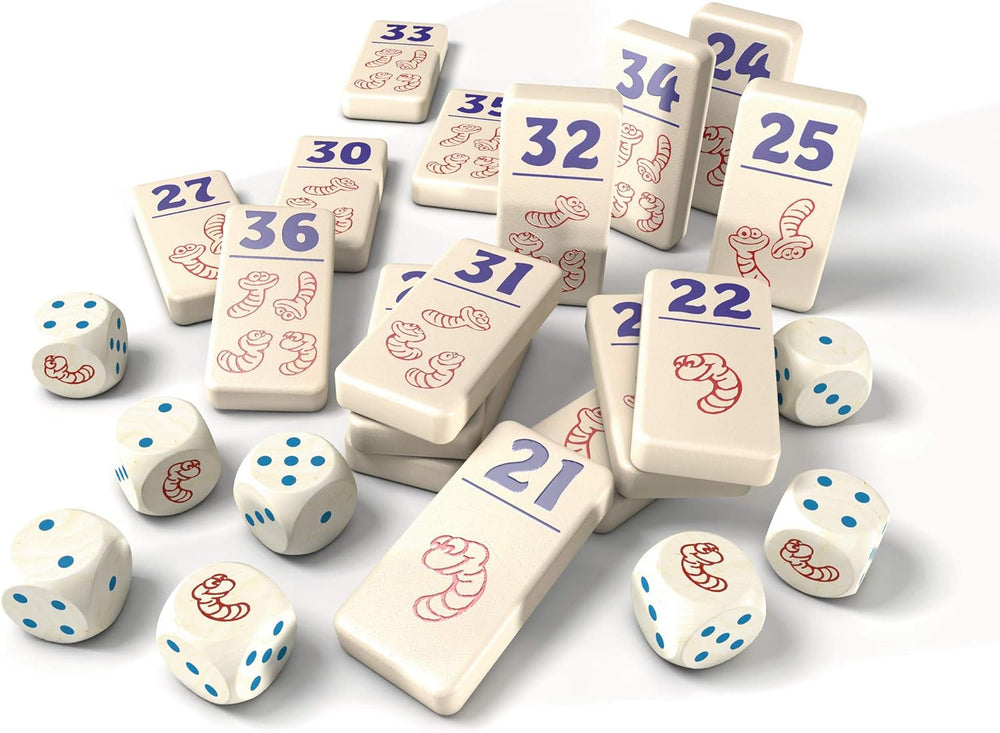 Zoch 601125200 – Heckmeck am Bratwurmeck – burzliwa gra w kości w popularnej ramce z kurczakiem dla inteligentnych ptaków, które wyczuły robaka bratwurmeck, od 8 lat