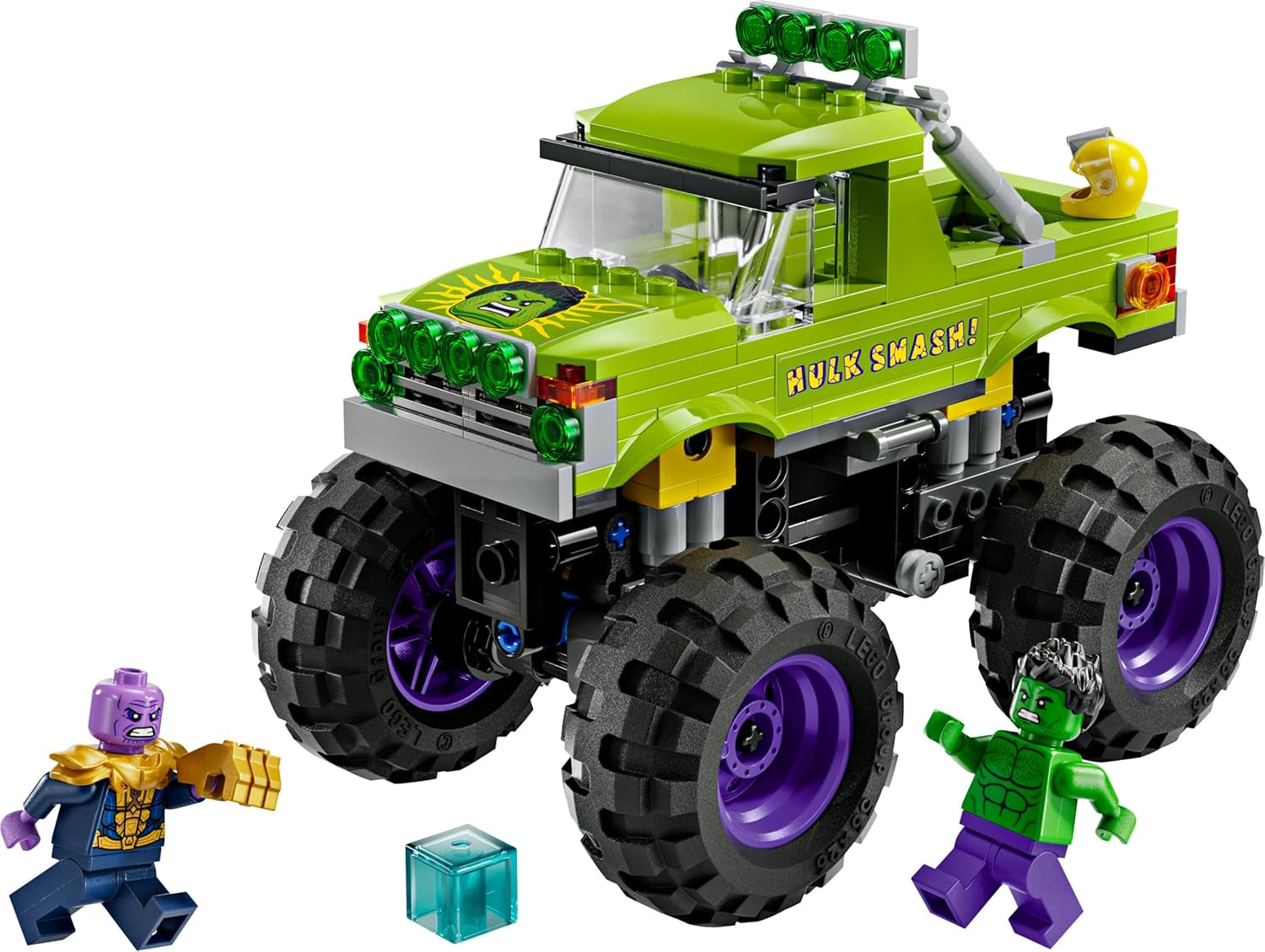 LEGO ǀ Marvel Hulk-Truck vs. Thanos - Kreatives Superhelden Spielzeug - Avengers Fahrzeug und Minifiguren - Monstertruck für Spielspaß - Geschenk für Jungen und Mädchen ab 7 Jahren - 76312