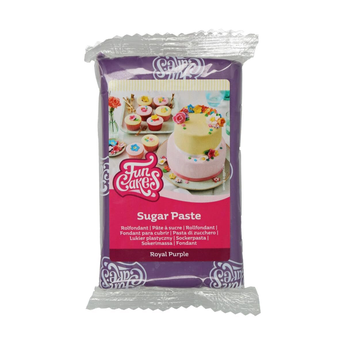 Fondant rulat FunCakes Royal Purple: Ușor de folosit, neted, flexibil, moale și pliabil, perfect pentru decorarea prăjiturilor. Fără gluten, 250 g (pachet de 2) Pasta de zahar Naty Shop Royal Purple 250 G