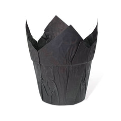 Forme de copt negre pentru brioșe sub formă de lalea 20 buc Nati Shop