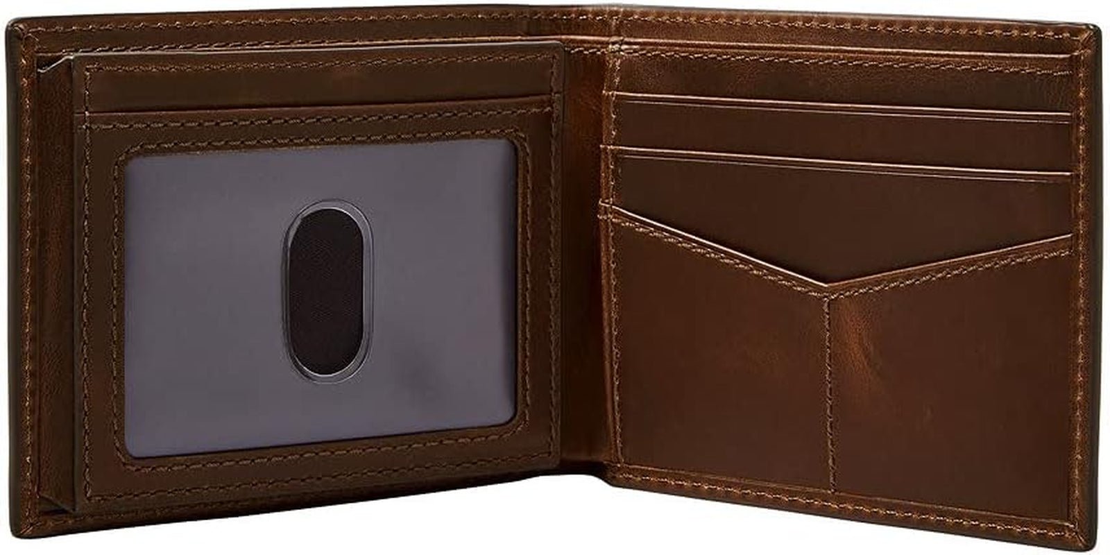 Fossil Mens Derrick Travel Accessory Bi Fold Wallet, Dark Brown, 11.43 cm L x 1.6 W 9.22 H EU Portofel Barbati Naty Shop