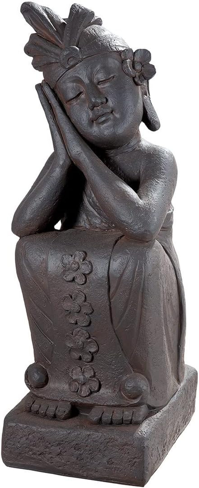 GILDE Decorațiune Figurină Cuplu Inimă Balon - Îndrăgostiți pe bancă cu inimă balon cadou decorare nunta - Culori: Alb Bronz Gri - Înălțime 24,5 cm Statuete si sculpturi Naty Shop Maro Înălțime 70 cm