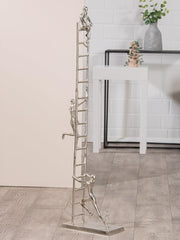 GILDE Deko große Figur Skulptur XXL - sculptură decorativă argintie realizată din aluminiu culoare: argintiu - decorare camera de zi cadou aniversare înălțime 114 cm Statuete si sculpturi Naty Shop argint Înălțime 114 cm