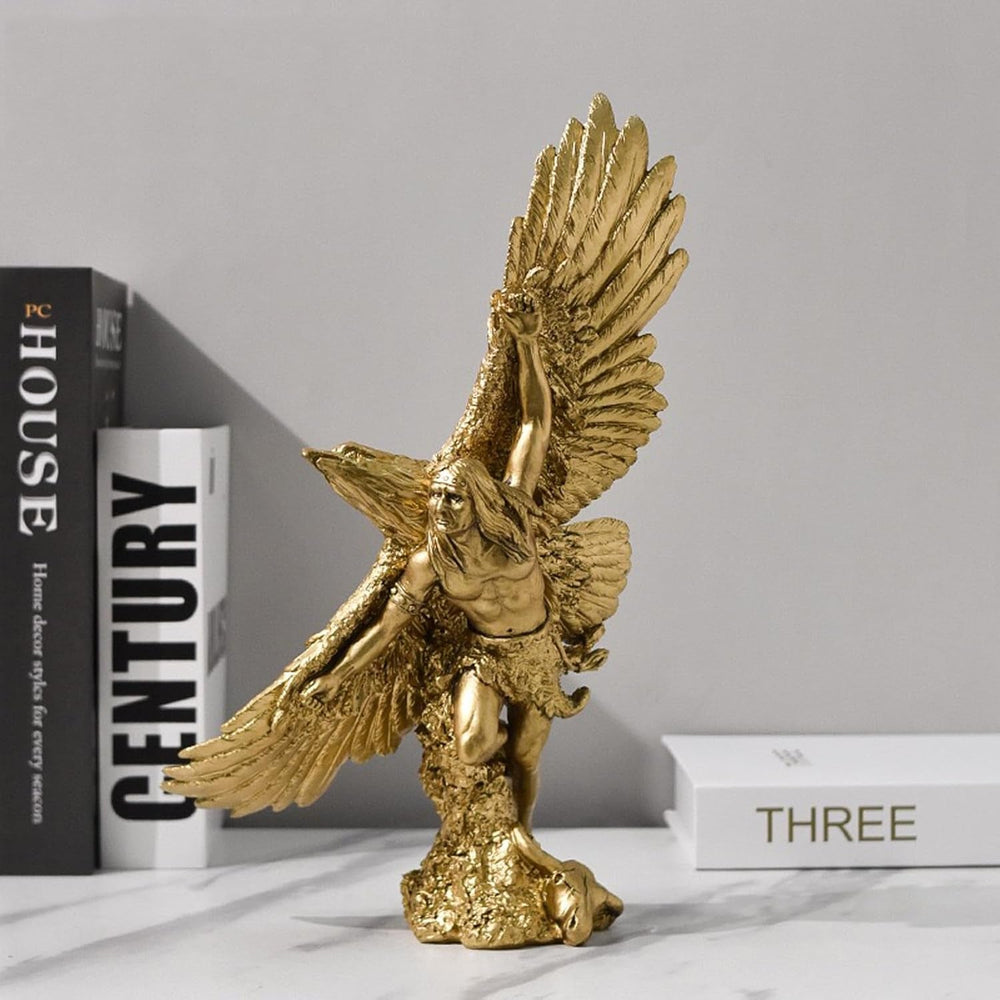 Golden Eagle Resin Ornaments Statue, Golden Eagle Sculptura Modern Home Office Figurine Decor Desktop Decoration (Golden 1) Statuete si sculpturi Naty Shop Aur 3