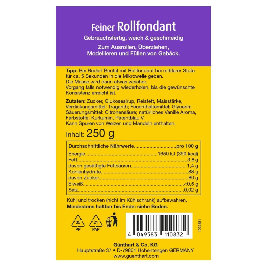 Günthart BackDecor 250 fondant verde, 100% vegan, fără ulei de palmier, rezistent la rupere pentru a acoperi prăjituri și produse de patiserie, potrivit pentru modelare, 1 pachet (1 x 250 g) Pasta de zahar Naty Shop