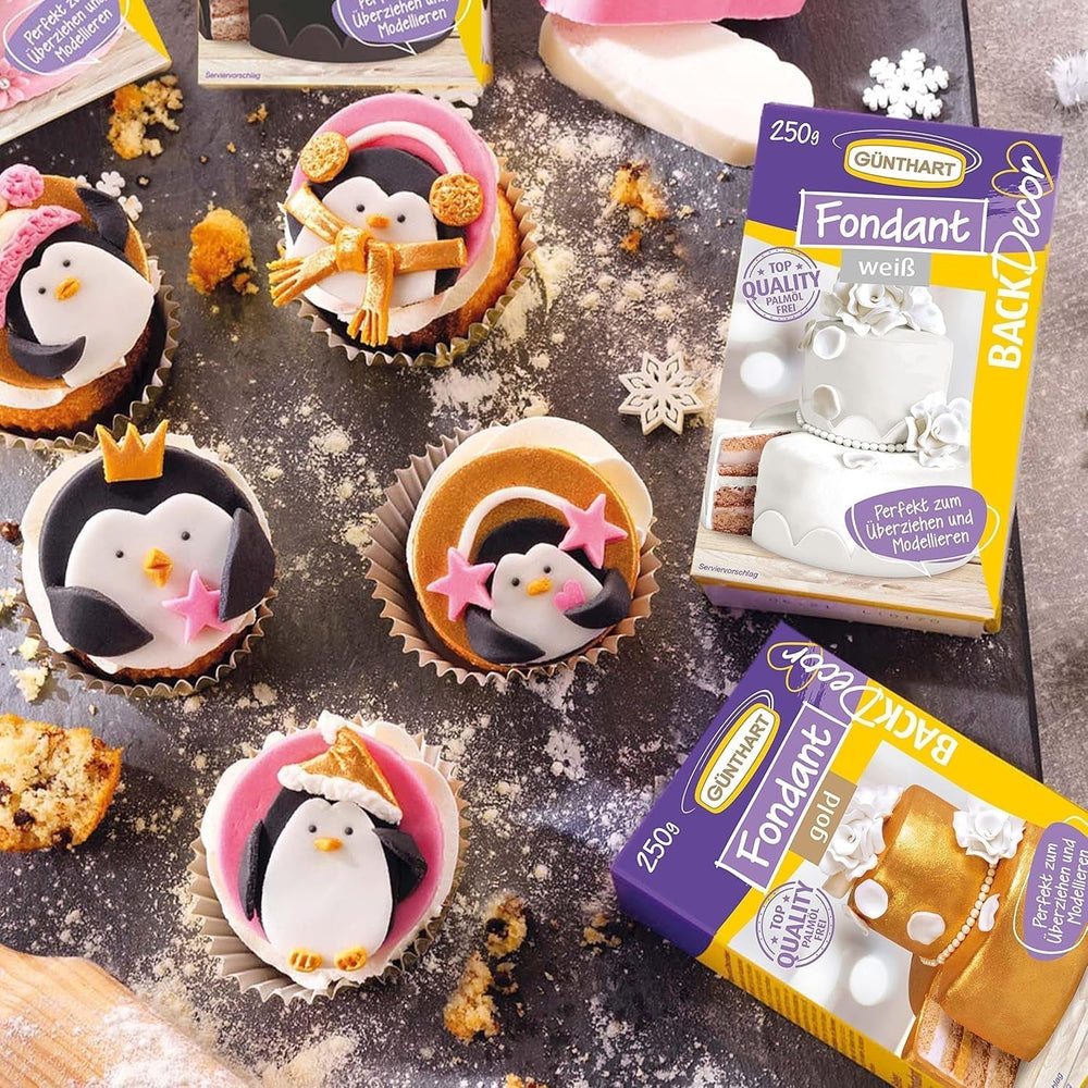 Günthart BackDecor fondant roz | calitate superioară | gata de utilizare | fără ulei de palmier | rezistent la rupere | pentru acoperirea prăjiturilor și produselor de patiserie | potrivit pentru modelare | pachet de 2 (1 x 250 g) Pasta de zahar Naty Shop