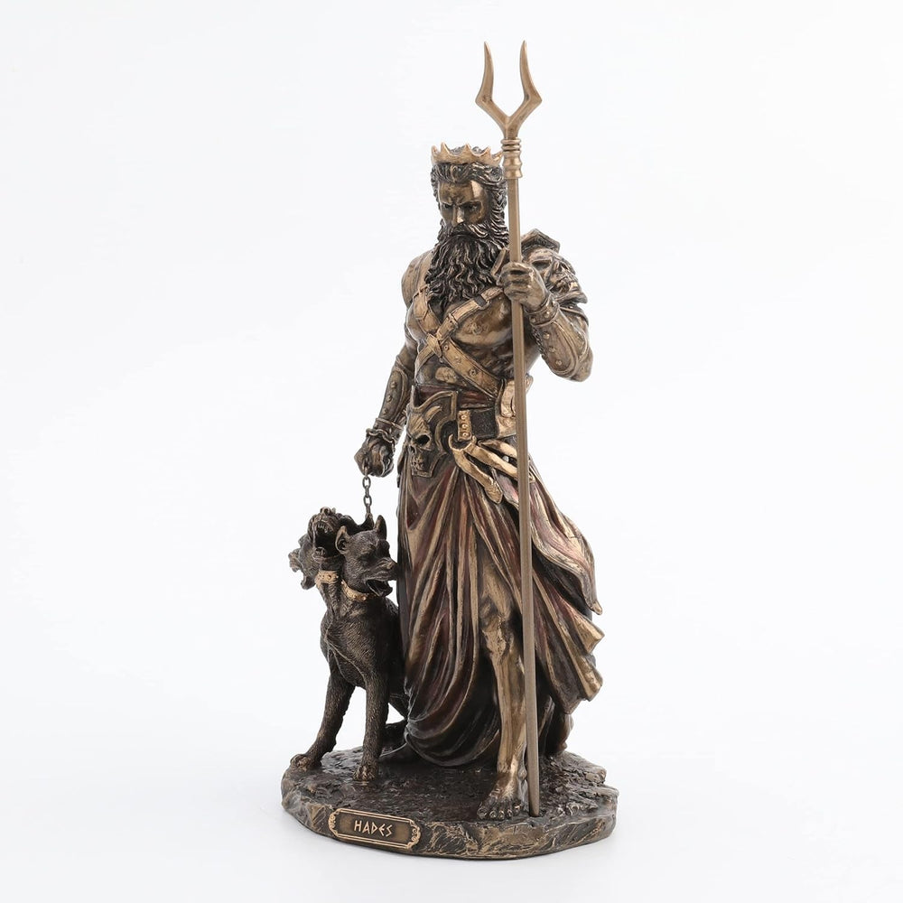 Hades zeu grec al lumii subterane cu statuie cu creier, 26,9 cm, rășină turnată la rece, finisaj bronz antic Statuete si sculpturi Naty Shop