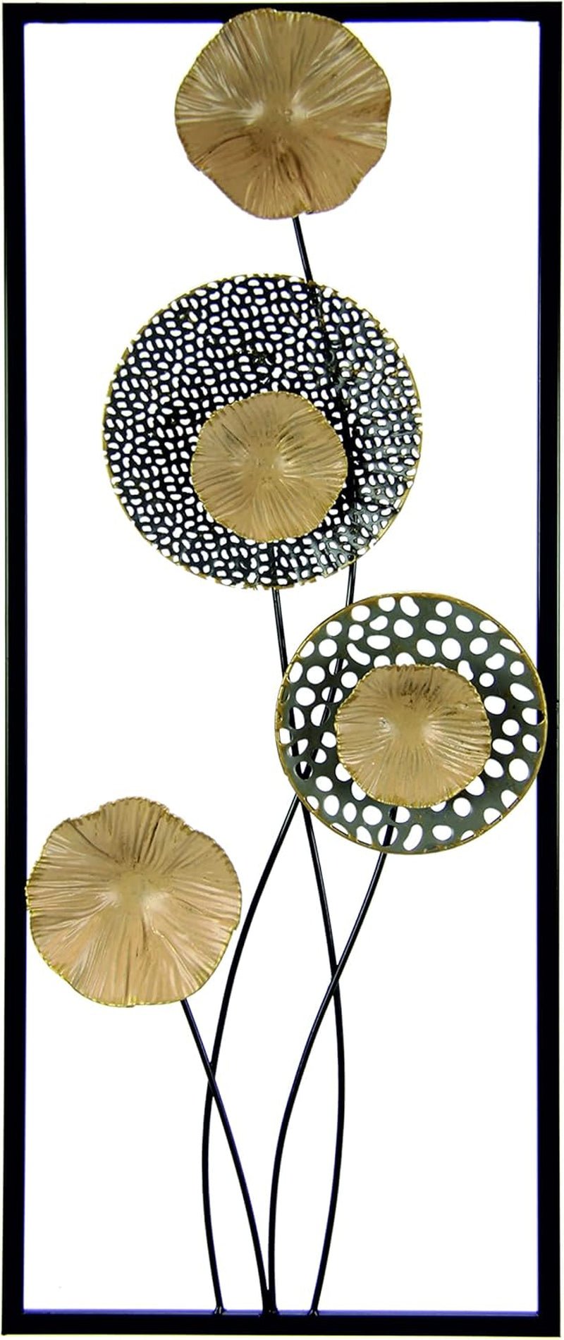 Lotus frunze perete mural perete decorare perete decorare flori 3D arta sculptura perete sculpturi decorare terasă decorare perete relief abstract cadou designer perete obiect, aur, 61x25x4, 5cm Statuete si sculpturi Naty Shop Titlu implicit