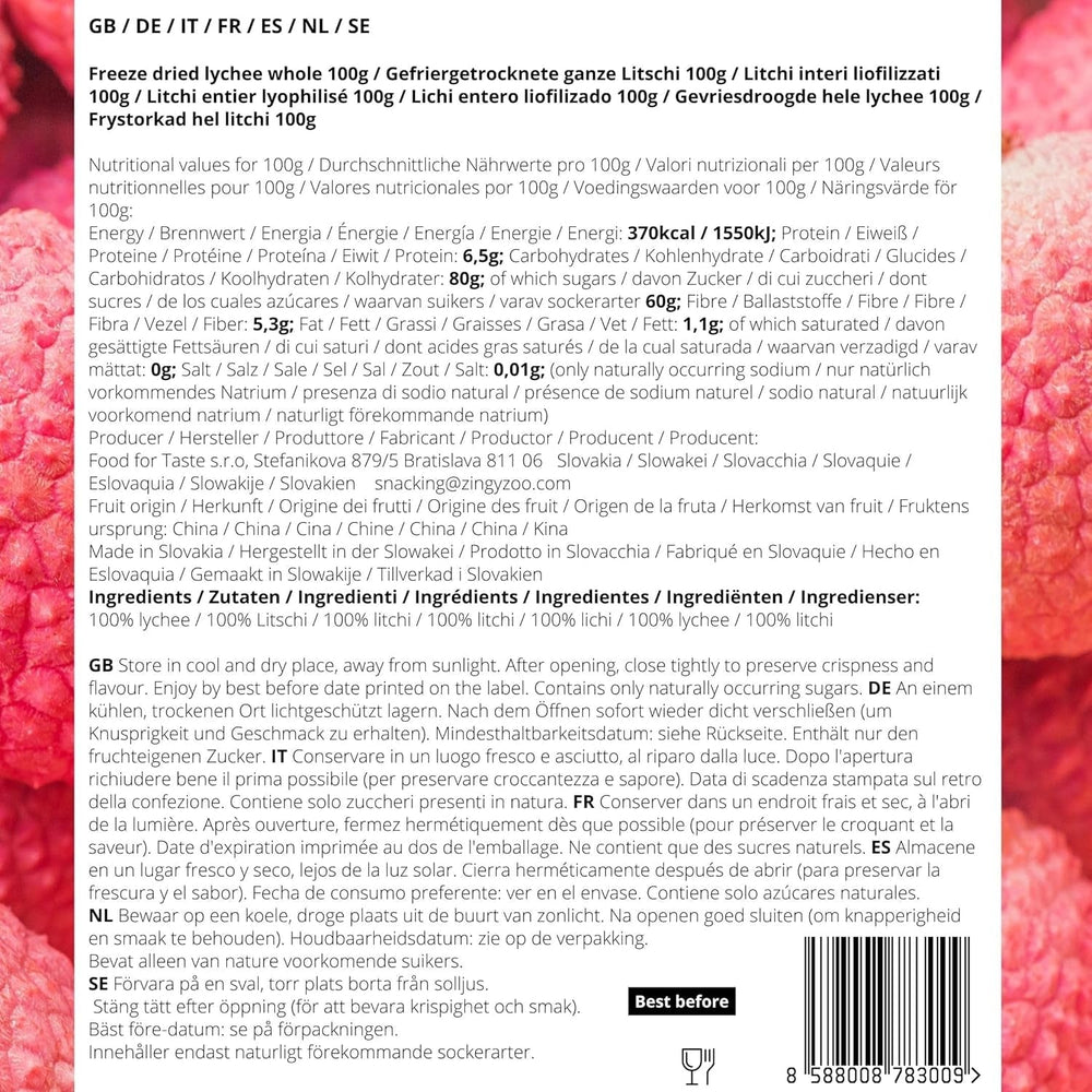 Lychee liofilizat | 100% Lychee fructe uscate liofilizate | uscate natural Vegan fără gluten | Nu Lychee suc Lychee sirop | Freeze Dried Fruit Tropical Litchi | ZingyZoo Produse deshidratate Naty Shop