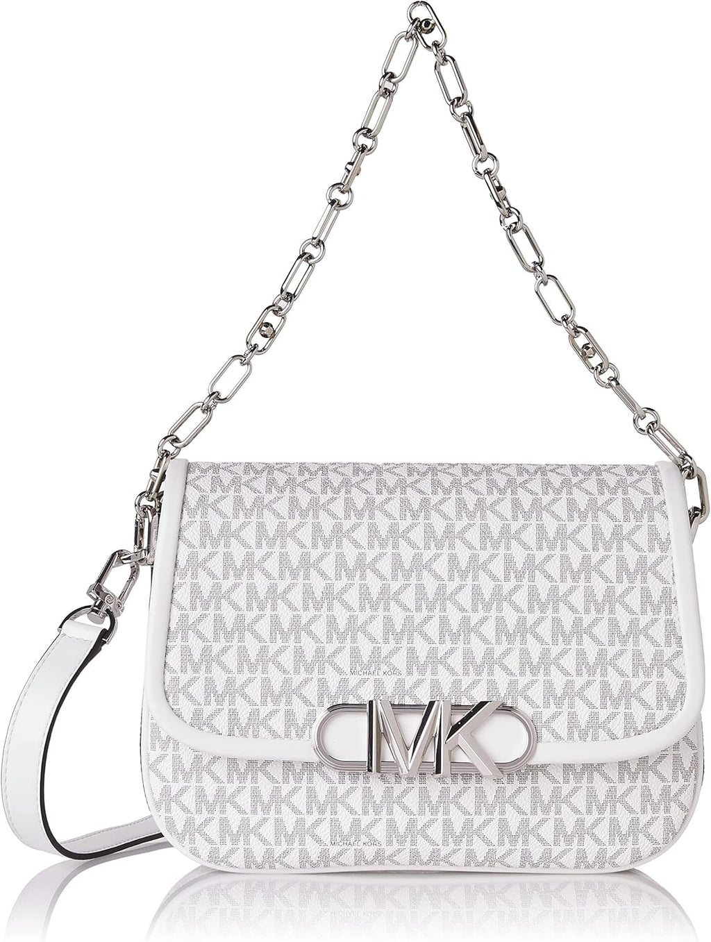 Michael Kors Ladies Parker Md Saddle Msgr Bag Genti Femei Naty Shop Opticwt/Blk