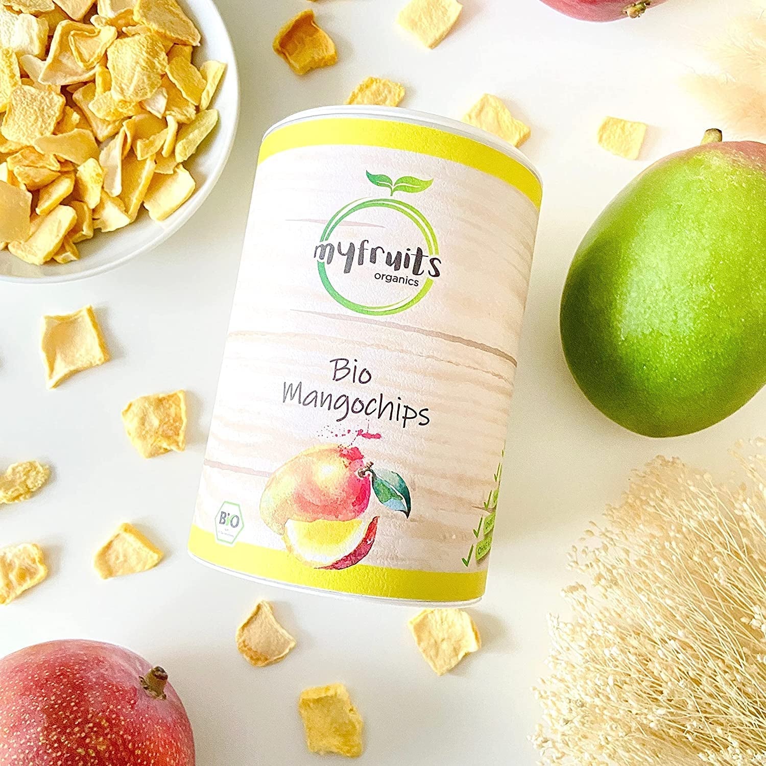 myfruits mango organic, fructe liofilizate, 300g, chipsuri de fructe, fără aditivi, 100% mango, fructe liofilizate și uscate pentru muesli sau gustări... Produse deshidratate Naty Shop