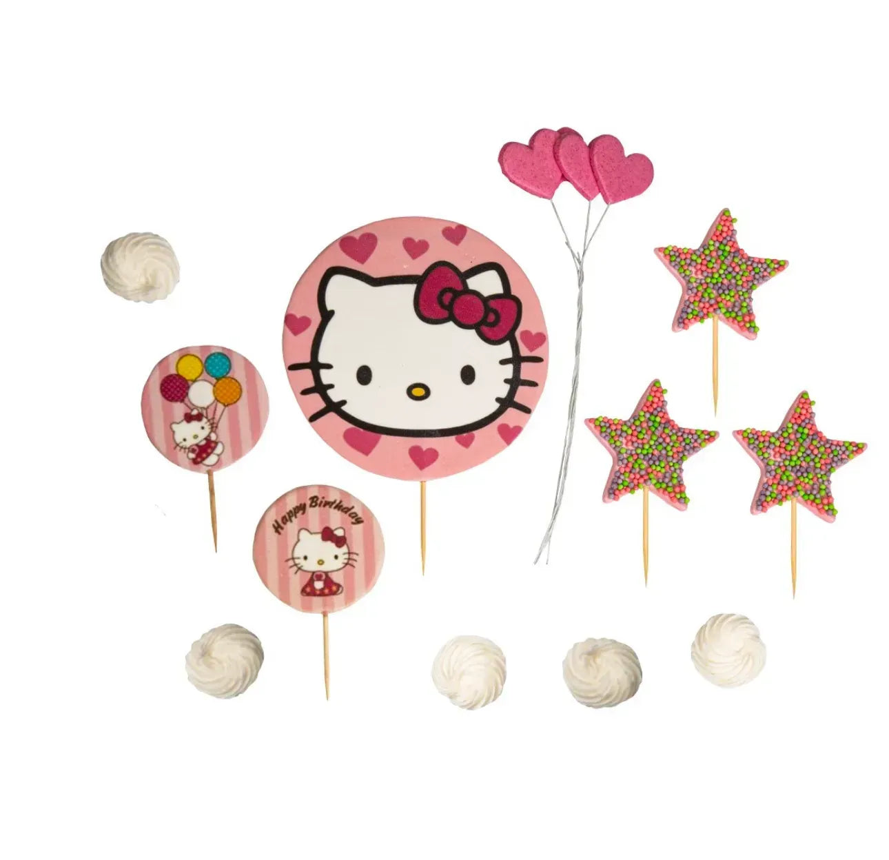 Zestaw 12 jadalnych dekoracji Hello Kitty