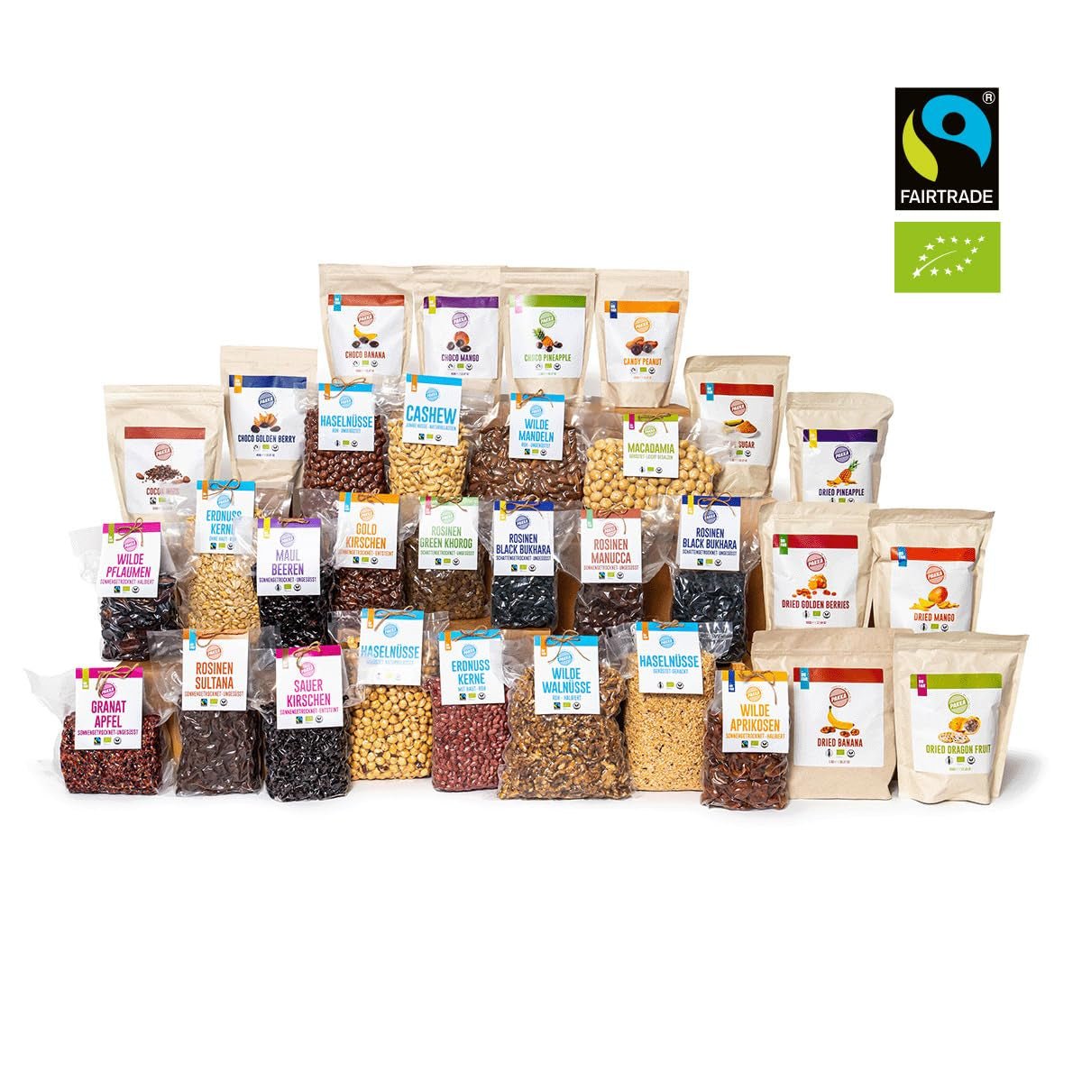 PAKKA - Cireșe de aur uscate la soare Organic Fairtrade 500g, cireșe galbene colectate sălbatice, neulei, neîndulcite, direct de la micii fermieri din Samarkand, Uzbekistan, vegan, 500g (1 pachet) Produse deshidratate Naty Shop