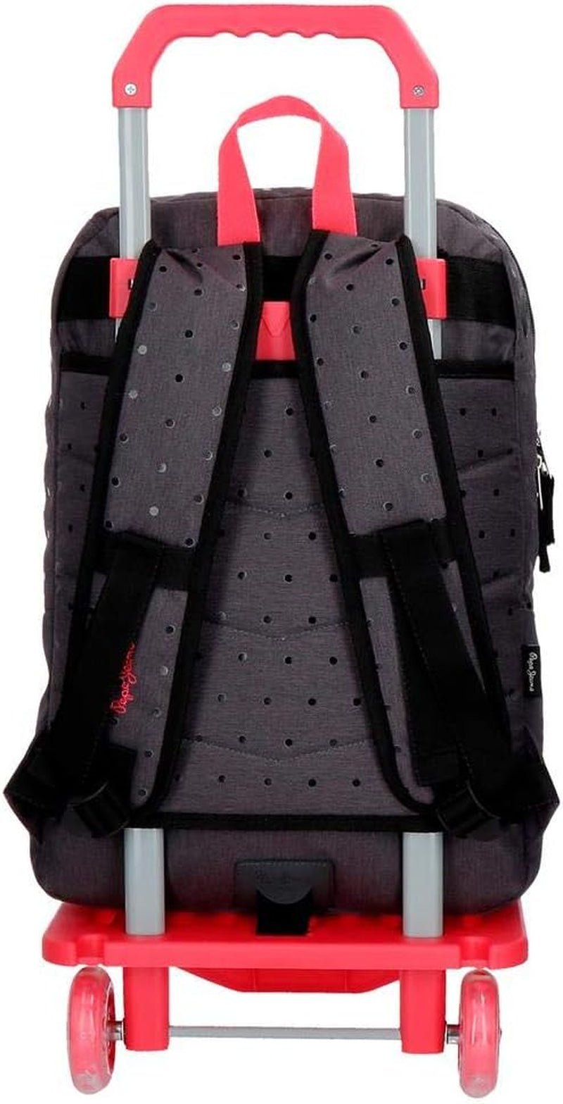 Pepe Jeans Molly rucsac cu două compartimente cu troler Gri 30.5x44x15 cms Poliester 20.13L Rucsacuri si ghiozdane premium Naty Shop