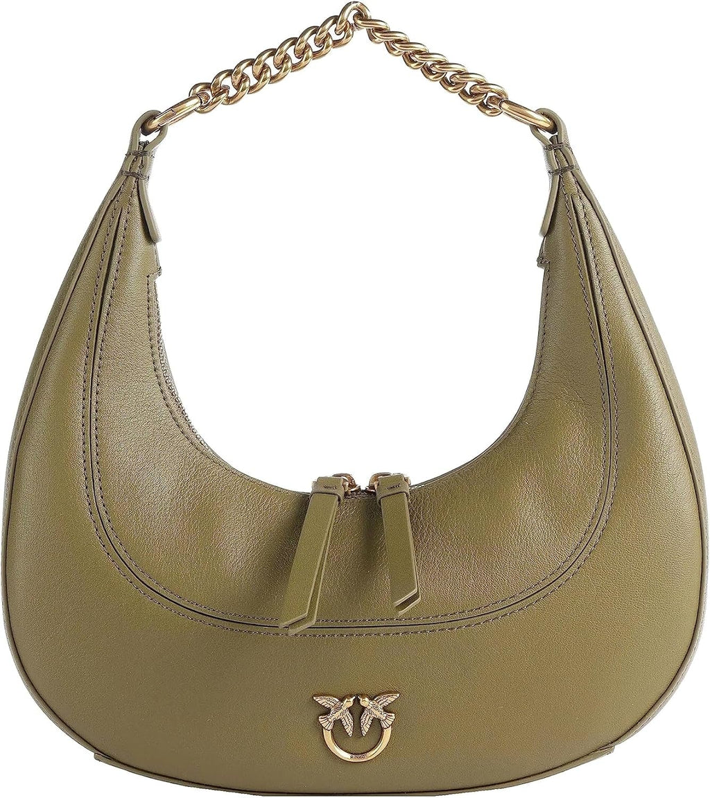 Pinko femei BRIOCHE HOBO Mini KALB MORB, V62q_Green Fir-Antique Gold Genti Femei Naty Shop Titlu implicit