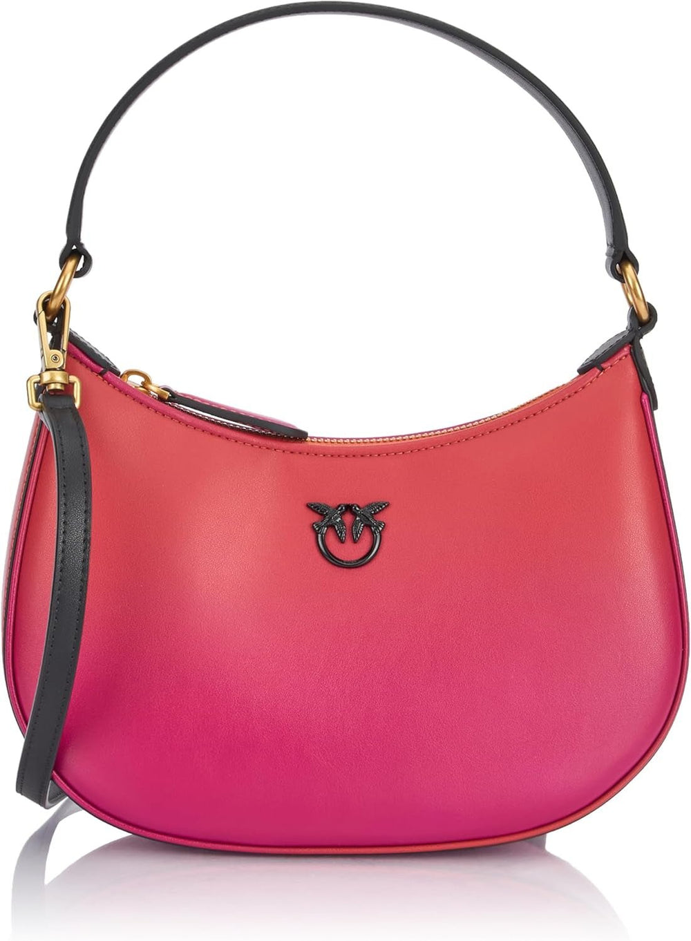 Pinko Half Moon mini piele culoare gradient sac, ya4l_Mult.fuchsia, portocaliu-negru Genti Femei Naty Shop Titlu implicit