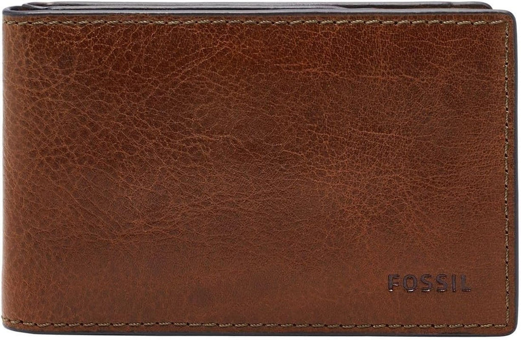 Portofel bifold Fossil Andrew din piele pentru bărbați 11,5 cm L x 1,9 cm l x 7,7 cm H Portofel Barbati Naty Shop Maro