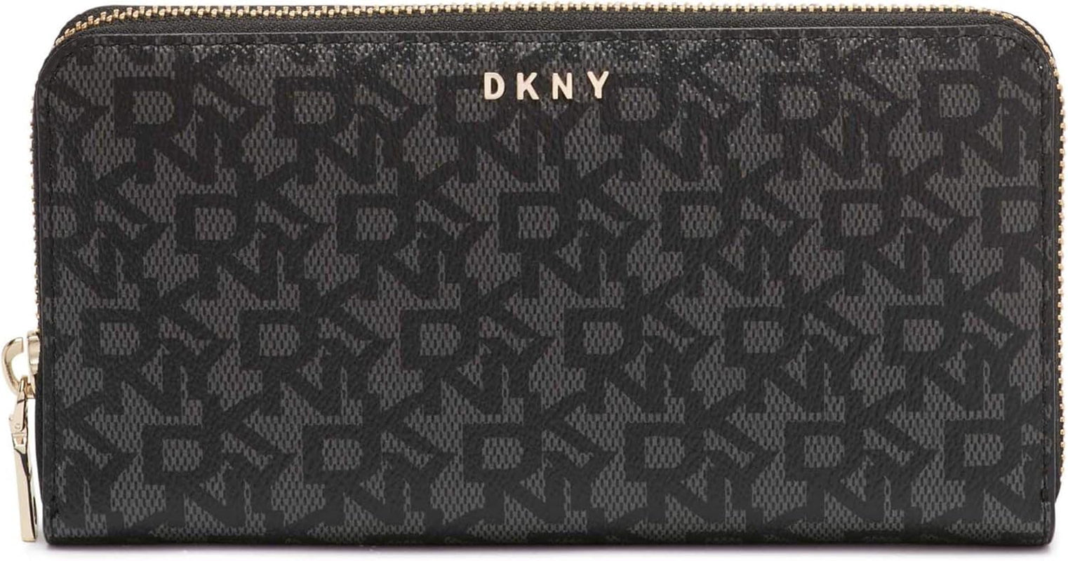 Portofel tri-fold Arou Bryant-New Zip DKNY pentru femei Portofel Femei Naty Shop Negru Zip mare în jurul