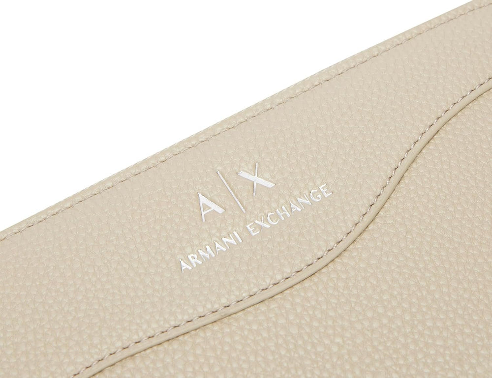 Portofel tri-fold cu logo imprimat argintiu, Essential, Wave, Pisco, pentru femei Armani Exchange Portofel Femei Naty Shop