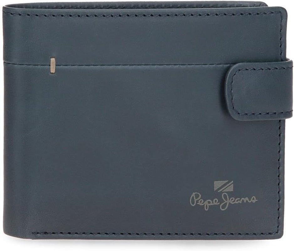 Portofele și poșete Pepe Jeans Staple din piele de vacă, negru, maro, albastru marin, diferite mărimi Portofel Barbati Naty Shop Marină Portofel vertical