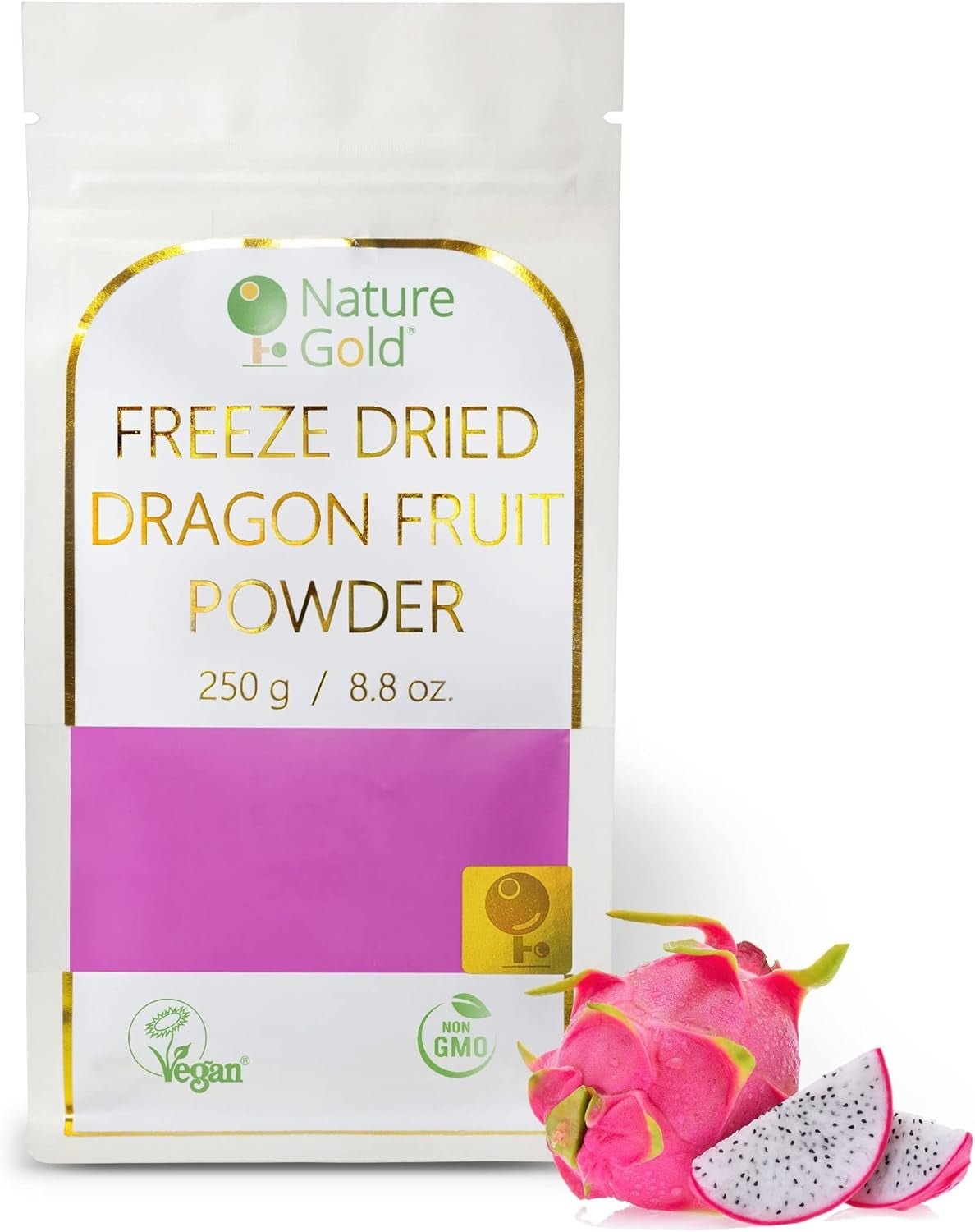Pulbere de fructe dragon liofilizate | 250g | 100% natural și vegan | fără OMG | fără zahăr și fără aditivi ~*~ Produse deshidratate Naty Shop Titlu implicit