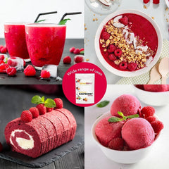Pulbere de zmeură liofilizată 100g - Pulbere de fructe liofilizate - Pulbere de zmeură liofilizată pentru coacere, smoothie-uri și muesli - Pulbere de zmeură 100% naturală fără aditivi Produse deshidratate Naty Shop