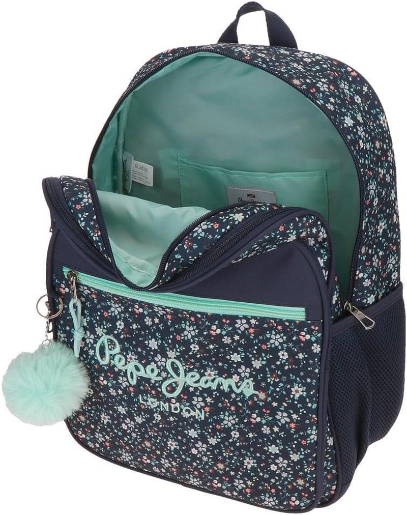 Rucsac școlar Pepe Jeans Alenka cu troler, albastru, 30 x 40 x 12 cm, poliester, 14,4 l, albastru, rucsac școlar cu troler Rucsacuri si ghiozdane premium Naty Shop