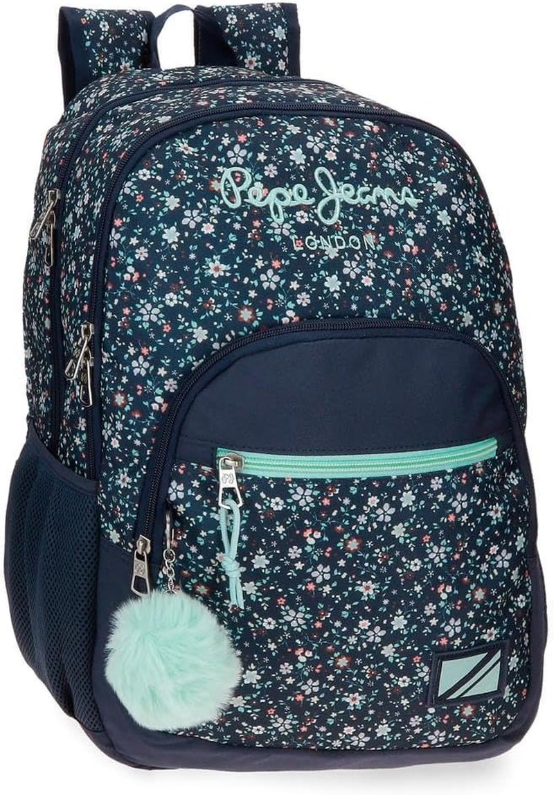 Rucsac școlar Pepe Jeans Alenka cu troler, albastru, 30 x 40 x 12 cm, poliester, 14,4 l, albastru, rucsac școlar cu troler Rucsacuri si ghiozdane premium Naty Shop Rucksack 45