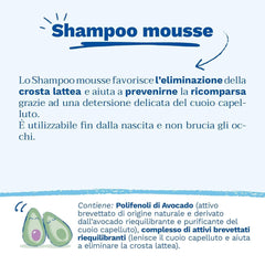 Șampon mousse pentru cruste de lapte, păr, bebeluși, copii, întreaga familie - Ajută la îndepărtarea crustă de lapte, curățare delicată, fără usturime (150ml) Copii - Baie si Skincare Naty Shop