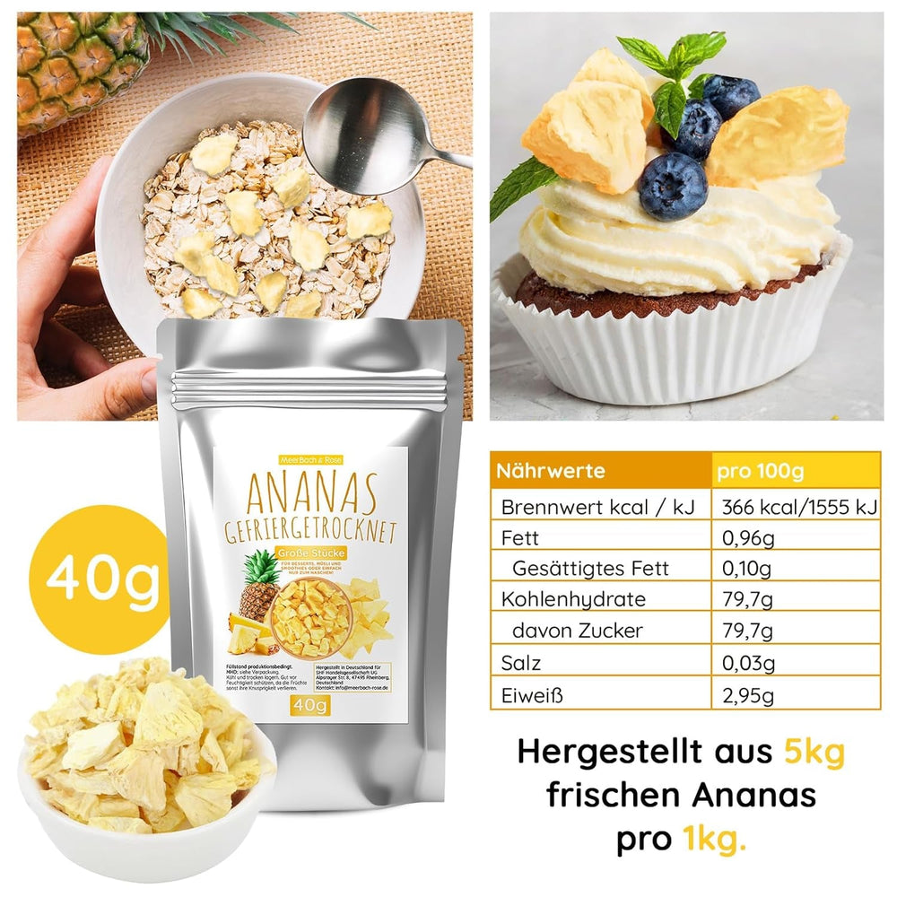 Set de degustare de fructe liofilizate 5x40g, căpșuni fructate liofilizate, zmeură, ananas, mango și amestec de căpșuni-banană, fără aditivi, fabricat în Germania Produse deshidratate Naty Shop
