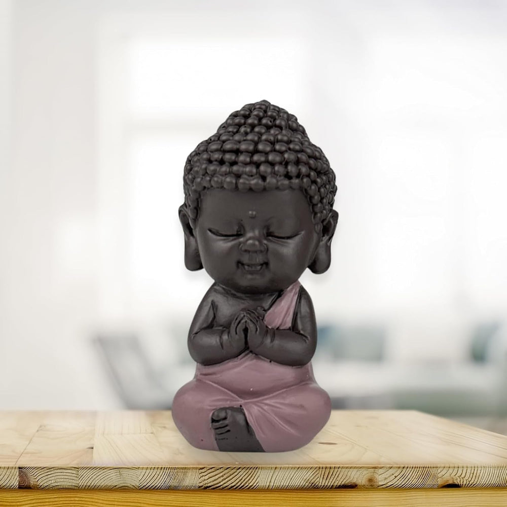 Statuetă Baby Buddha Pink Toge - Figurină inspirată și veselă - Talisman pozitiv Concentrare - Idee de cadou drăguț și spiritual - H 7 cm - Zen'Light Statuete si sculpturi Naty Shop