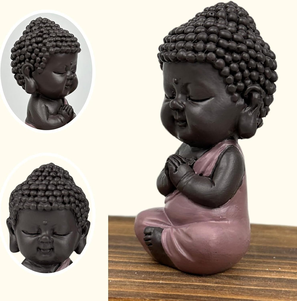 Statuetă Baby Buddha Pink Toge - Figurină inspirată și veselă - Talisman pozitiv Concentrare - Idee de cadou drăguț și spiritual - H 7 cm - Zen'Light Statuete si sculpturi Naty Shop