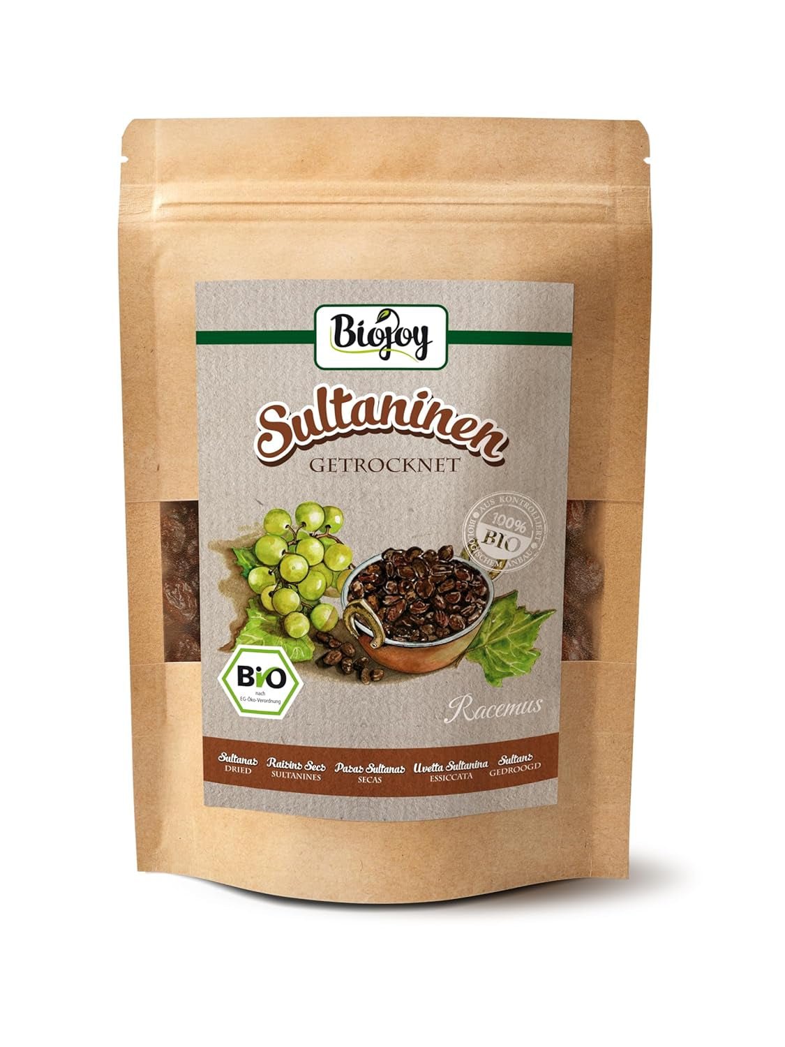 Sultane bio Biojoy (500 g), uscate și nesulfurate Produse deshidratate Naty Shop 250 G