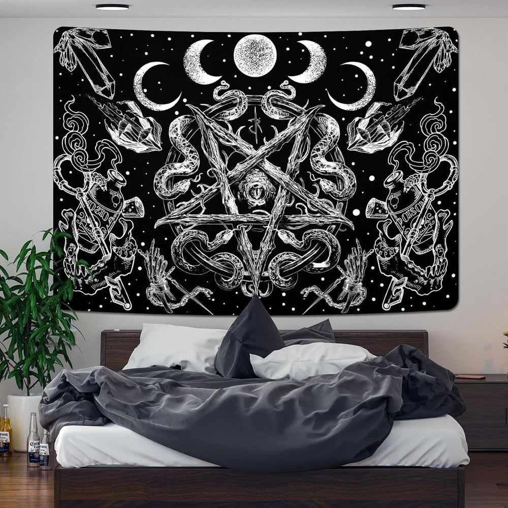 Tapiserie alishomtll witchy snake estetic gothic pentagram wall Casa - Accesorii si Decoratiuni Naty Shop