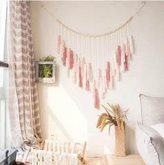 Tapiserie deco hanging woven pastoral wood bead Casa - Accesorii si Decoratiuni Naty Shop