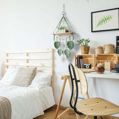 Tapiserie raft din lemn ghirlanda tesute frunze Casa - Accesorii si Decoratiuni Naty Shop