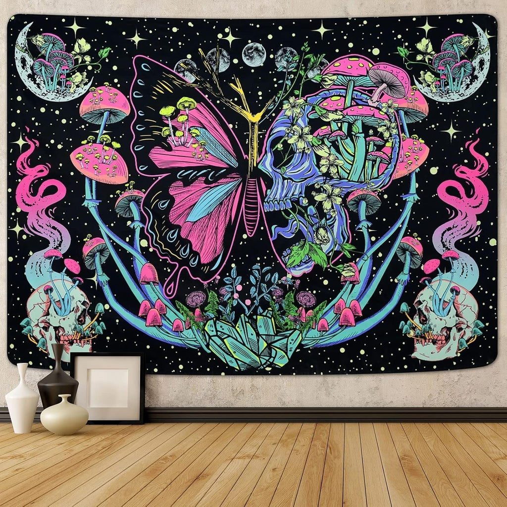 Tapiserie yrendenge tapiterie fluorescenta fluturi faza Casa - Accesorii si Decoratiuni Naty Shop