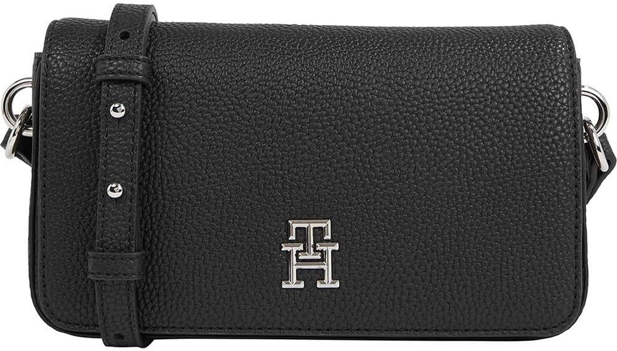 Tommy Hilfiger Crossbody Bag Emblem Flap Crossover Mic Genti Femei Naty Shop Negru