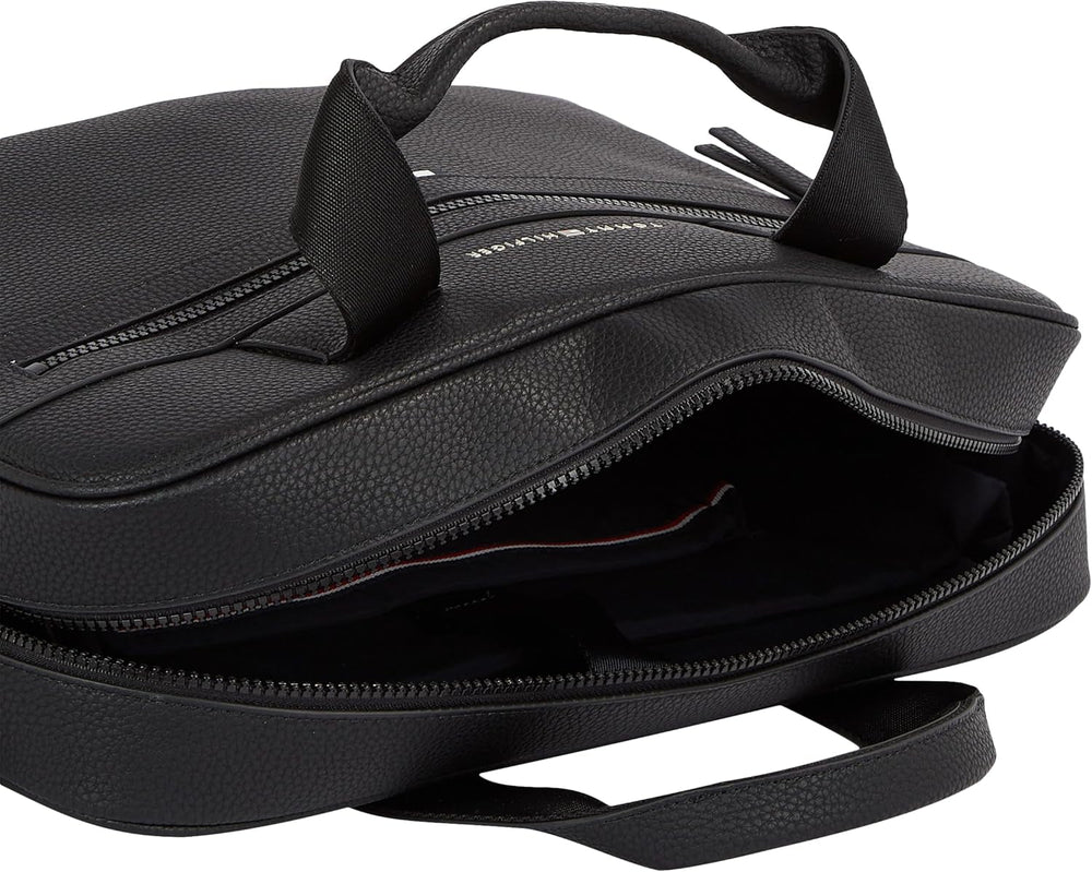 Tommy Hilfiger ESSENTIAL PU COMPUTER BAG geantă laptop pentru bărbați, Black, OS Bagaje și echipament de călătorie Naty Shop
