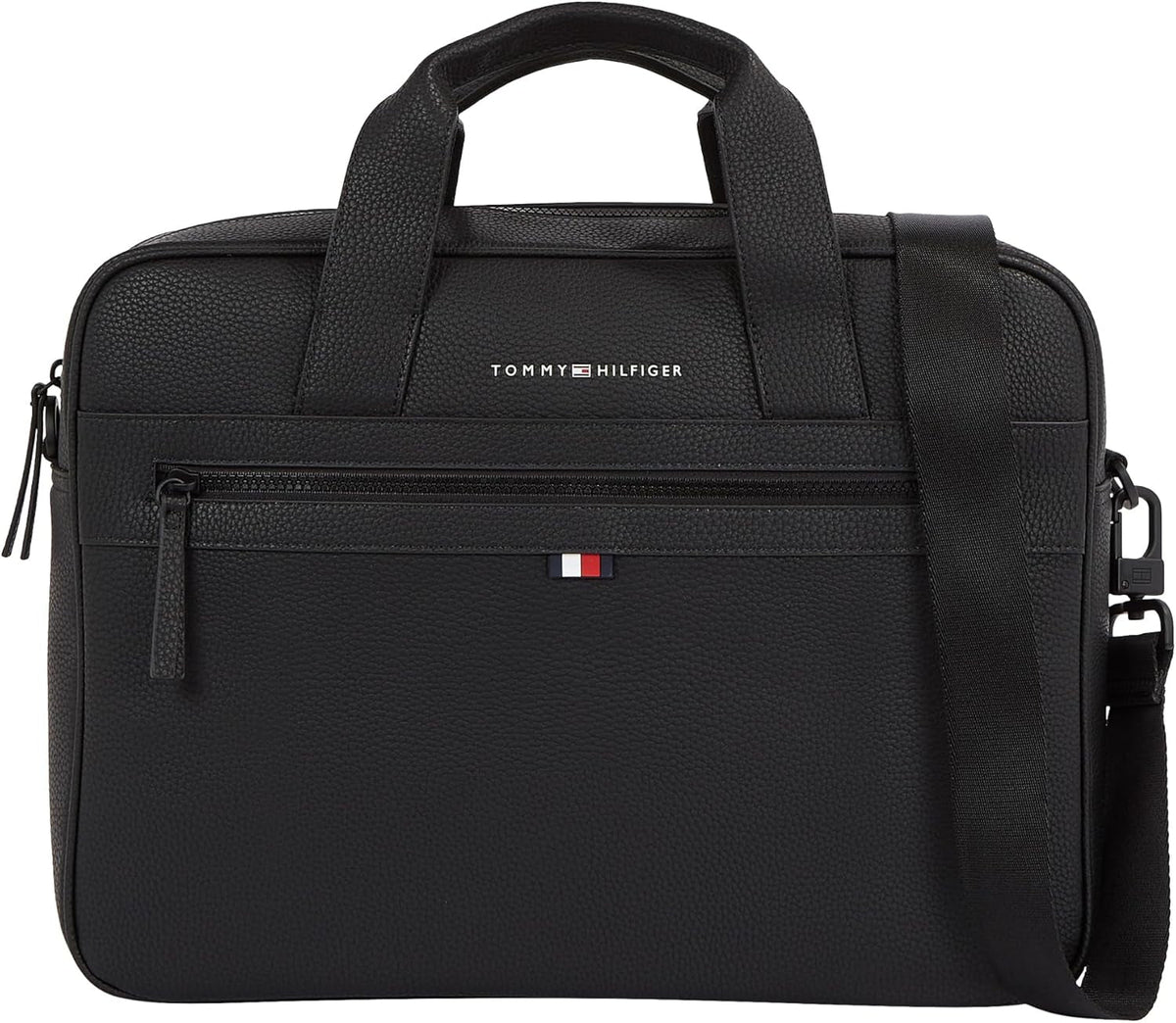 Tommy Hilfiger ESSENTIAL PU COMPUTER BAG geantă laptop pentru bărbați, Black, OS Bagaje și echipament de călătorie Naty Shop Titlu implicit