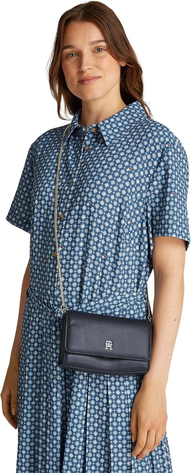 Tommy Hilfiger geantă de umăr Eternity Chain Crossover lanț de umăr Genti Femei Naty Shop