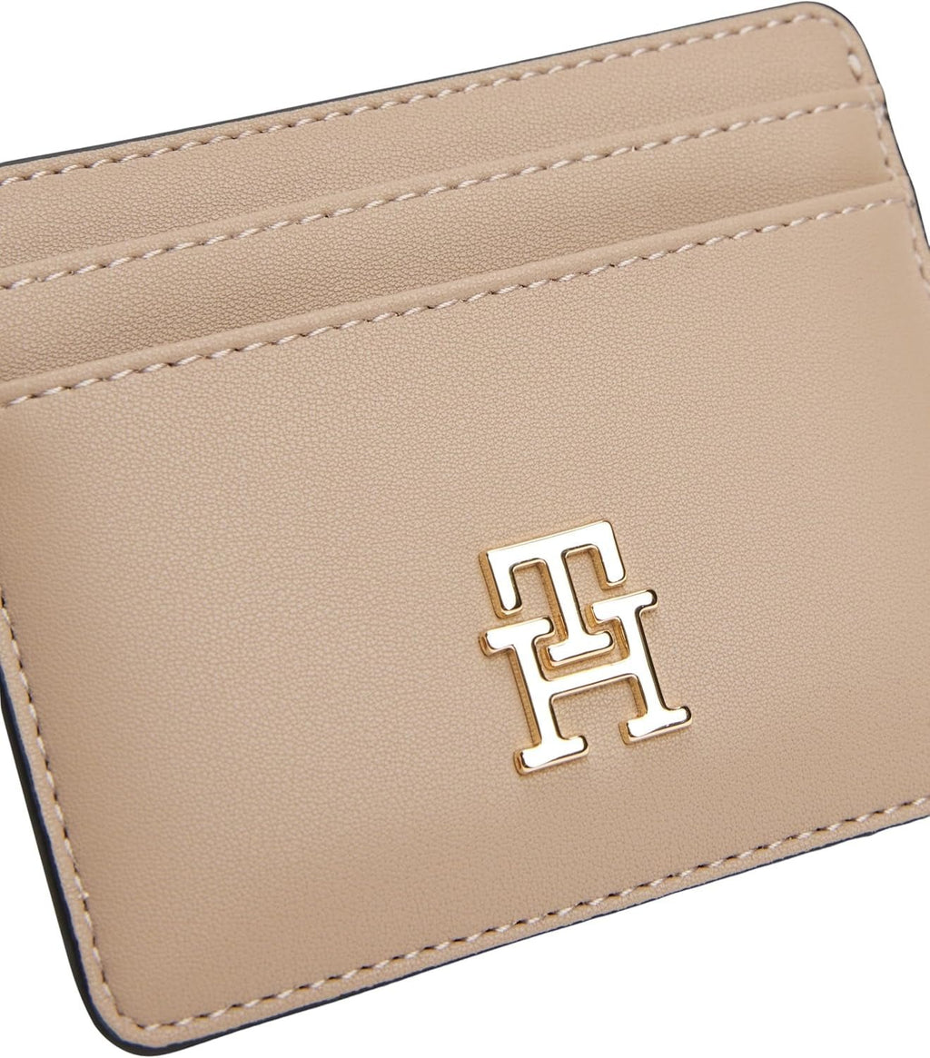 Tommy Hilfiger ladies card holder Feminin cu logo, Bej (Coastal Taupe), Marime unica Portofel Barbati Naty Shop